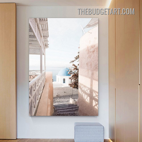 Santorini Visiting Place Landscape Modern Painting Picture Canvas Art Print for Room Wall Disposition