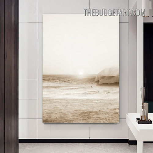 Sea Water Landscape Scandinavian Painting Picture Canvas Wall Art Print for Room Disposition