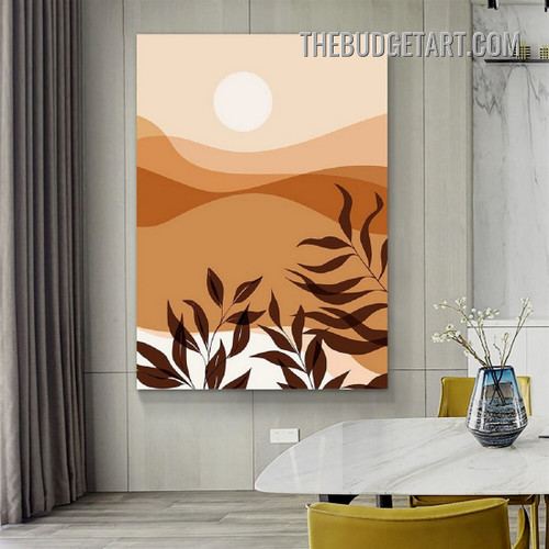 Colorific Hill Abstract Landscape Scandinavian Painting Picture Canvas Wall Art Print for Room Drape