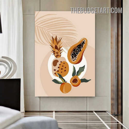 Papaya Fruits Scandinavian Painting Picture Canvas Wall Art Print for Room Décor