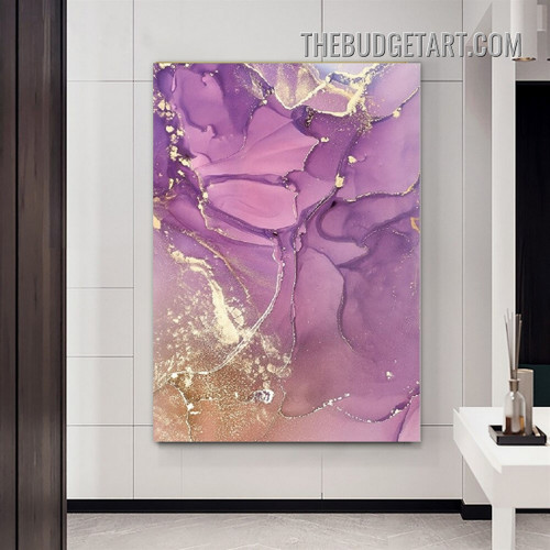 Purple Marble Design Abstract Painting Picture Modern Canvas Art Print for Room Wall Garnish