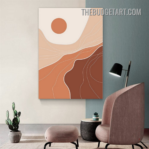 Winding Lineaments Hills Abstract Scandinavian Painting Picture Canvas Art Print for Room Wall Décor