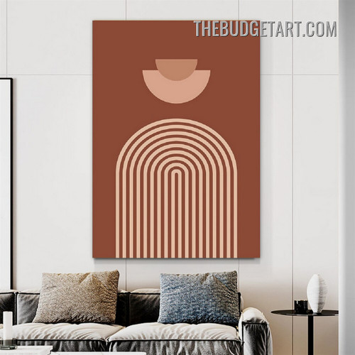 Curved Lineaments Abstract Geometric Scandinavian Painting Picture Canvas Art Print for Room Wall Finery