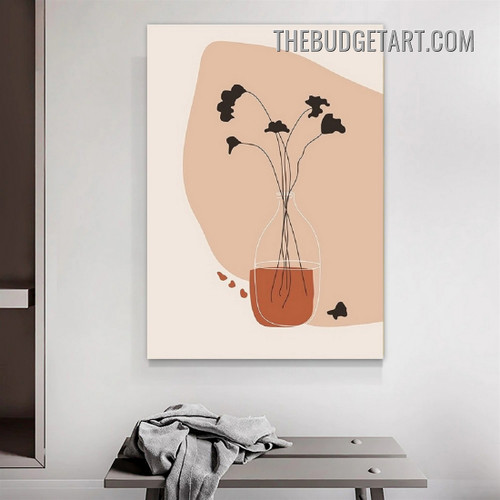 Smears Leaves Abstract Scandinavian Painting Picture Canvas Art Print for Room Wall Disposition
