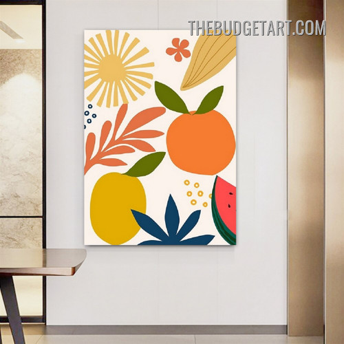 Tropical Leaves Fruits Abstract Modern Painting Picture Canvas Wall Art Print for Room Ornamentation
