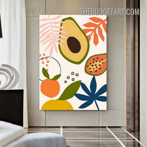 Avocado Abstract Fruits Painting Picture Modern Canvas Art Print for Room Wall Illumination