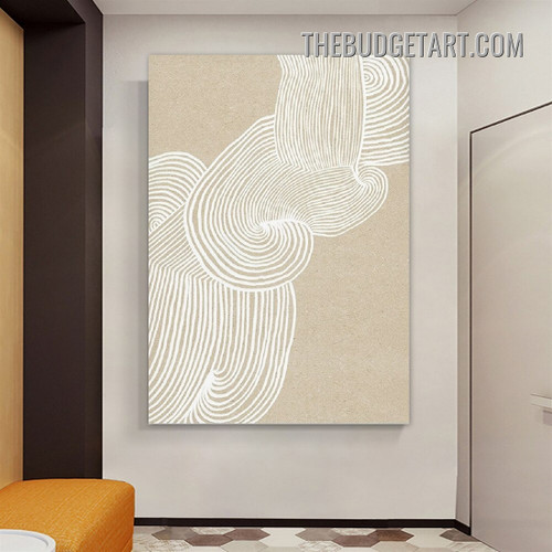 Meandering Lines Stains Abstract Painting Picture Modern Art Print for Room Wall Equipment