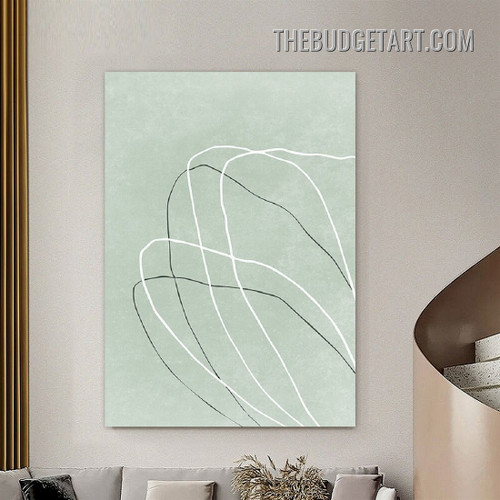 Meandering Streaks Abstract Modern Painting Picture Canvas Wall Art Print for Room Finery