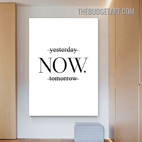 Yesterday Typography Modern Painting Picture Canvas Art Print for Room Wall Molding