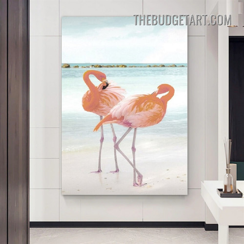 Flamingos Birds Naturescape Modern Painting Picture Canvas Art Print for Room Wall Embellishment