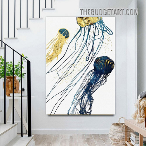 Jellyfish Abstract Sea Animal Modern Painting Picture Canvas Art Print for Room Wall Adornment