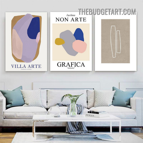 Villa Arte Typography Vintage Painting Picture 3 Piece Canvas Wall Art Prints for Room Garnish