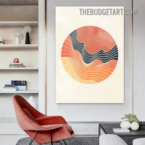Twirly Lines Abstract Scandinavian Painting Picture Canvas Art Print for Room Wall Garniture