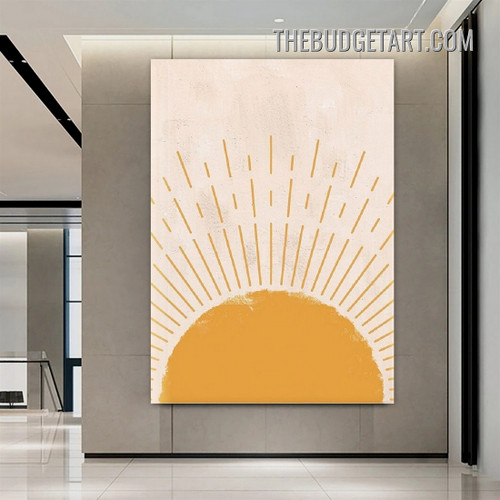 Half Sun Abstract Scandinavian Painting Picture Canvas Wall Art Print for Room Décor