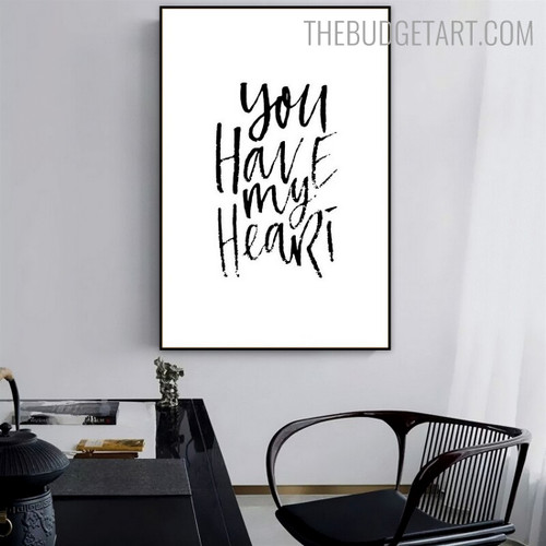 My Heart Quote Modern Painting Picture Canvas Print for Room Wall Decoration
