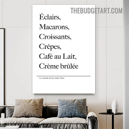 Macarons Typography Modern Painting Picture Canvas Art Print for Room Wall Molding