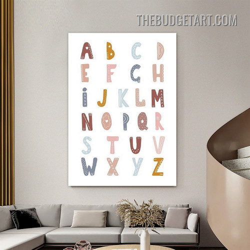 Alphabet Nursery Typography Modern Painting Picture Canvas Art Print for Room Wall Outfit