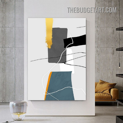 Spots Winding Lines Abstract Modern Painting Picture Canvas Art Print for Room Wall Getup