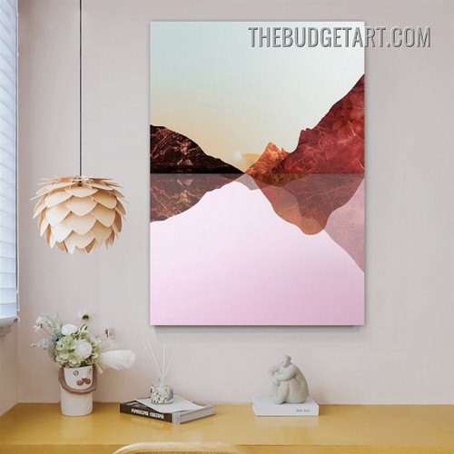 Mountain Abstract Modern Painting Picture Canvas Wall Art Print for Room Flourish