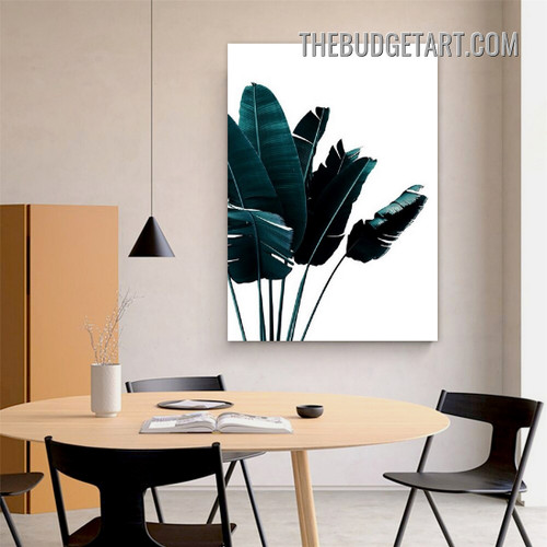 Dark Green Banana Leaves Nordic Botanical minimalist Painting Picture Canvas Wall Art Print for Room Finery