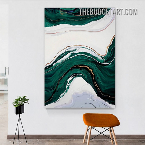 Winding Stripes Marble Design Abstract Modern Painting Picture Canvas Art Print for Room Wall Illumination