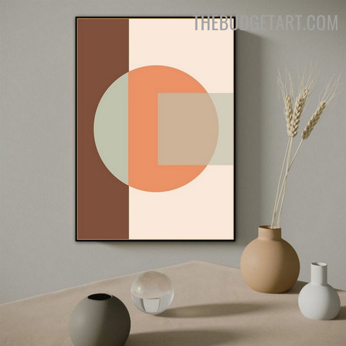 Rectangular Shapes Abstract Geometrical Minimalist Modern Painting Image Canvas Print for Room Wall Drape