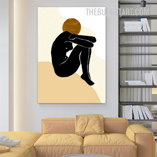 Nude Woman Nordic Abstract Figure Scandinavian Painting Picture Canvas Wall Art Print for Room Molding
