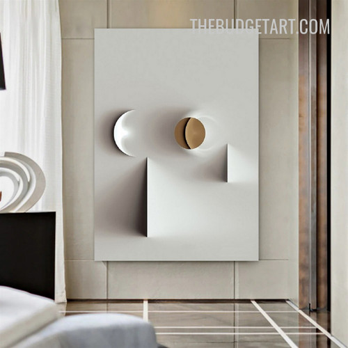 Geometric Pattern Shadows Abstract Modern Painting Picture Canvas Art Print for Room Wall Getup
