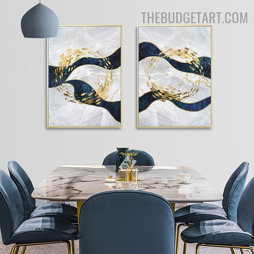 Golden Fish Abstract Animal Modern Painting Picture Canvas Print for Room Wall Adornment