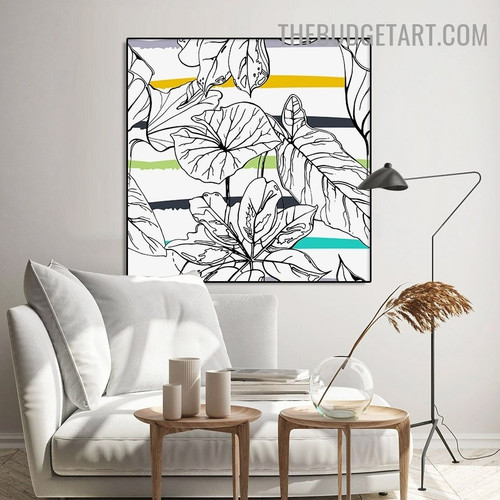 Tropical Foliage Abstract Botanical Modern Painting Pic Canvas Print for Room Wall Moulding