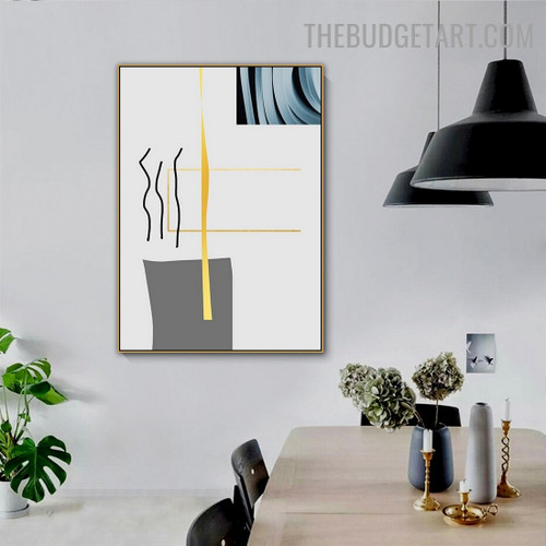 Zigzag Lines Abstract Nordic Modern Painting Image Canvas Print for Room Wall Onlay