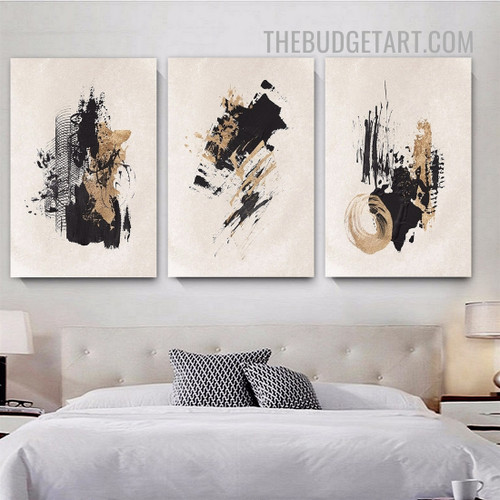 Tarnishes Abstract Modern Painting Picture 3 Piece Canvas Wall Art Prints for Room Adornment