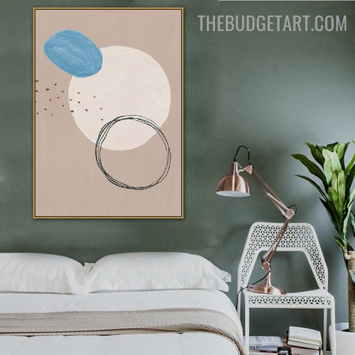 Dots Circle Abstract Scandinavian Modern Painting Photo Canvas Print for Room Wall Onlay