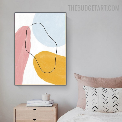 Line Smear Abstract Scandinavian Modern Painting Picture Canvas Print for Room Wall Decoration