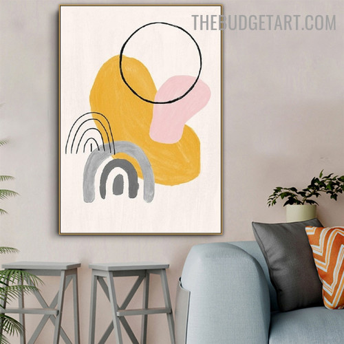Orb Slur Abstract Scandinavian Modern Painting Picture Canvas Print for Room Wall Disposition