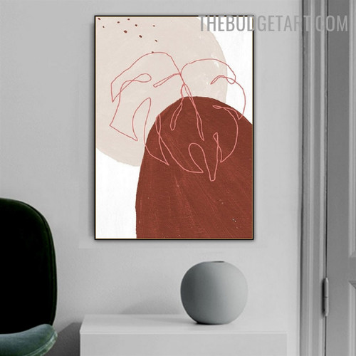 Smirch Leaf Abstract Scandinavian Modern Painting Picture Canvas Print for Room Wall Onlay