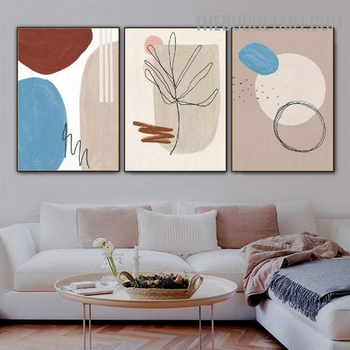 Rings Abstract Scandinavian Modern Painting Picture Canvas Print for Room Wall Adornment