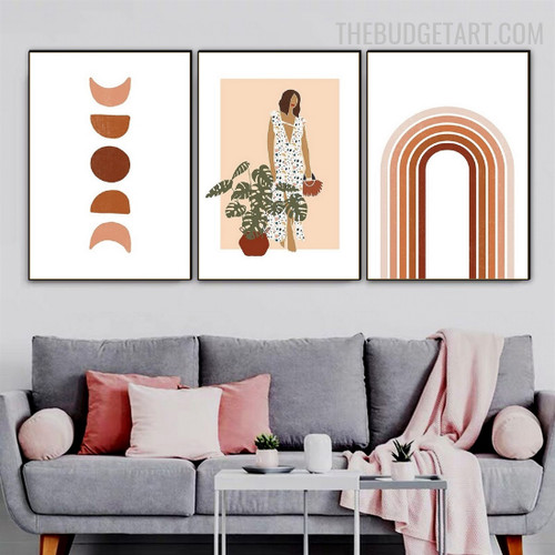 Phoebe Girl Abstract Scandinavian Modern Painting image Canvas Print for Room Wall Outfit