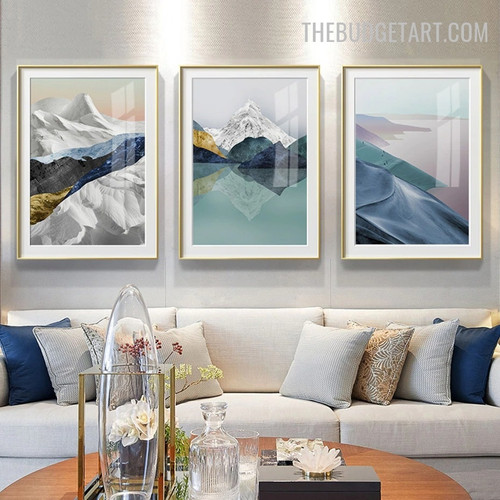 Sea Water Abstract Landscape Modern Painting Picture Canvas Print for Room Wall Drape