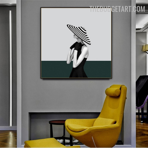 Headgear Abstract Fashion Modern Painting Photo Canvas Print for Room Wall Drape