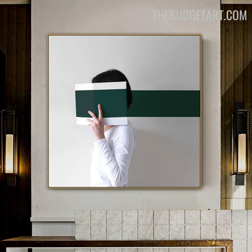Woman Abstract Fashion Modern Painting Image Canvas Print for Room Wall Tracery