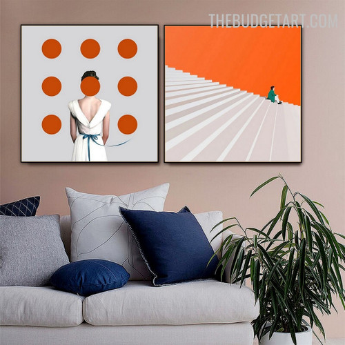 Stairs Abstract Fashion Modern Painting Pic Canvas Print for Room Wall Drape