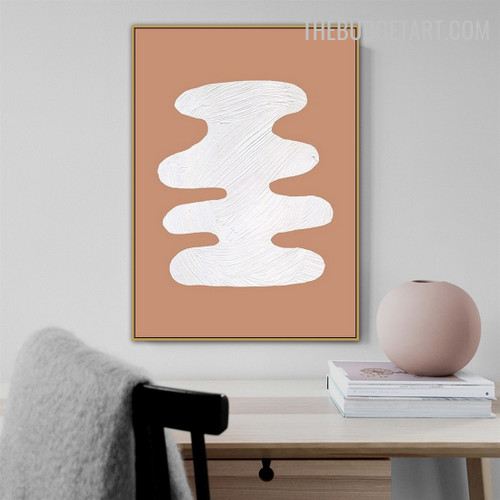 White Blur Abstract Scandinavian Modern Painting Picture Canvas Print for Room Wall Garniture