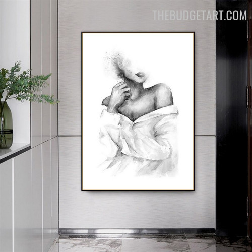 Female Dress Abstract Watercolor Modern Painting Photo Canvas Print for Room Wall Assortment