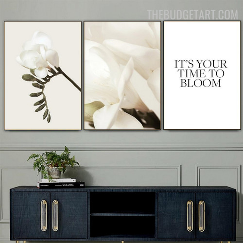 Bloom Time Abstract Botanical Modern Painting Picture Canvas Print for Room Wall Trimming
