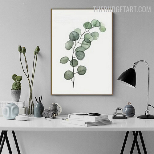 Eucalyptus Leaf Abstract Botanical Modern Painting Picture Canvas Print for Room Wall Adornment 