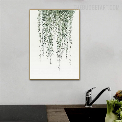 Pearl Plant Abstract Botanical Modern Painting Image Canvas Print for Room Wall Molding