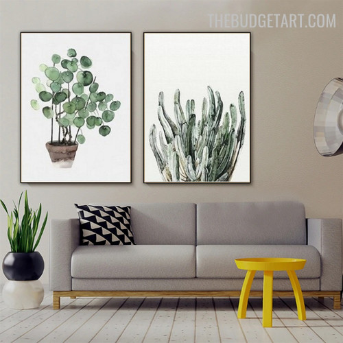 Tropical Plant Pot Abstract Botanical Modern Painting Photograph Canvas Print for Room Wall Decor