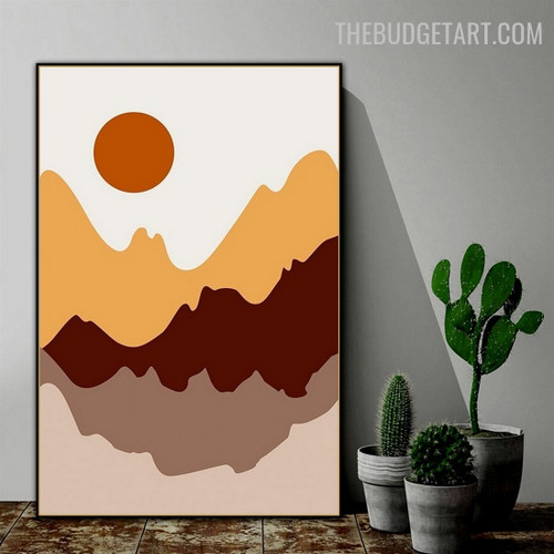 Mount Reflection Abstract Landscape Modern Painting Image Canvas Print for Room Wall Drape