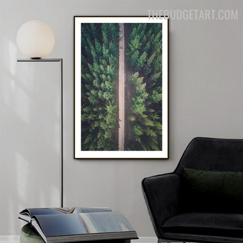 Pathway Abstract Botanical Modern Painting Image Canvas Print for Room Wall Adornment